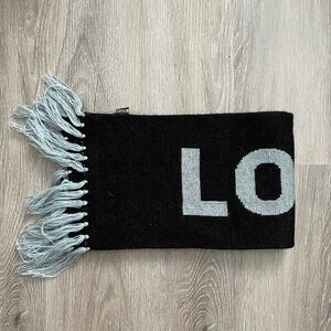Lost Highway Black & Gray Woven Scarf with Fringe